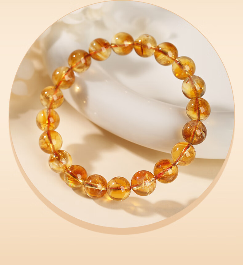 Jinshiling Yellow Crystal Bracelet Unisex Citrine Crystal Beads Wealth and Luck Charm Birthday Gift 3