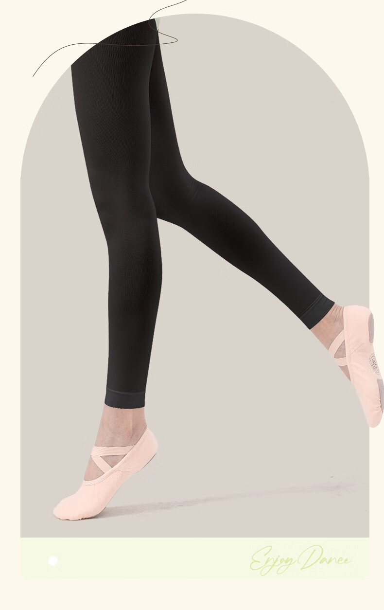 Zhiyouban Girls Dance Socks Ballet Nine-Point Tights Children's Black Stockings Professional Grading Practice Dance Base Layer Socks 4