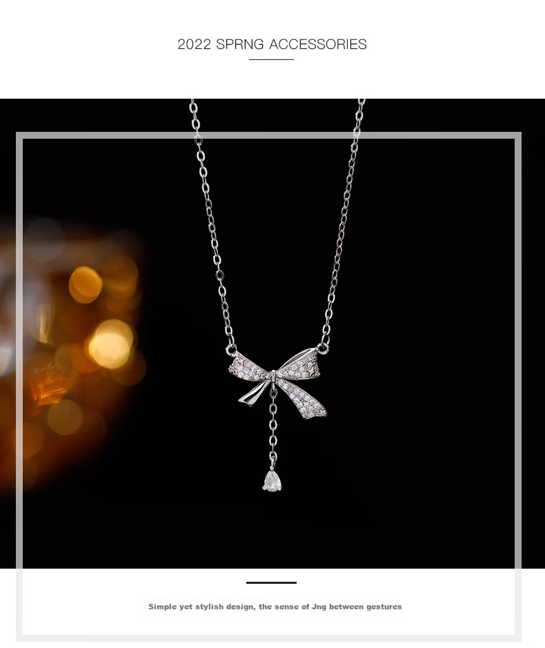 Dijing Runaway Princess 99 Sterling Silver Necklace for Women, Collarbone Chain with Elegant Butterfly Pendant, Birthday Gift for Girlfriend 6