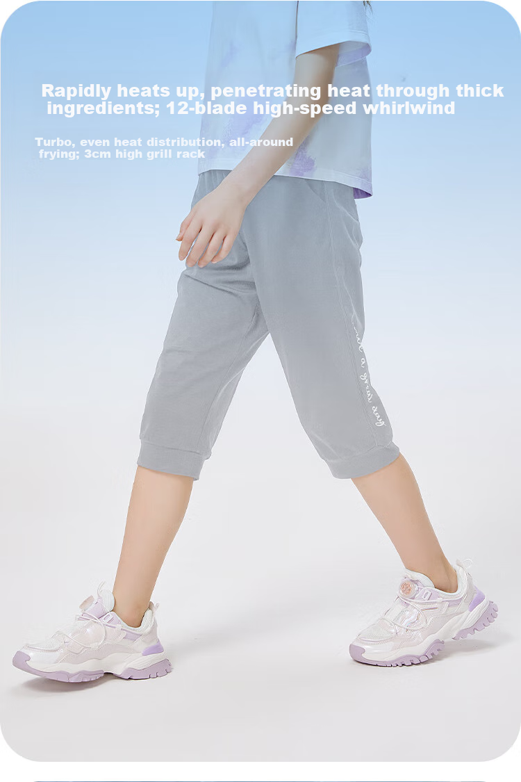 BALABALA Children's Clothing, Girls' Capri Pants, Lightweight Summer Style for Older Kids, Quick-Dry Shorts, Sports Pants, Trendy 2