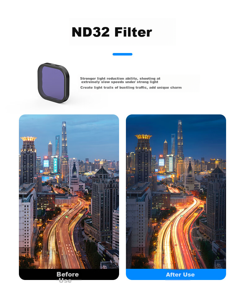TELESIN Compatible with GoPo13 Filter Set, Including ND Filter, Polarizing Filter, And Sports Camera Filters for GoPro, Including CPL/ND8/ND16/ND32/ND64 8