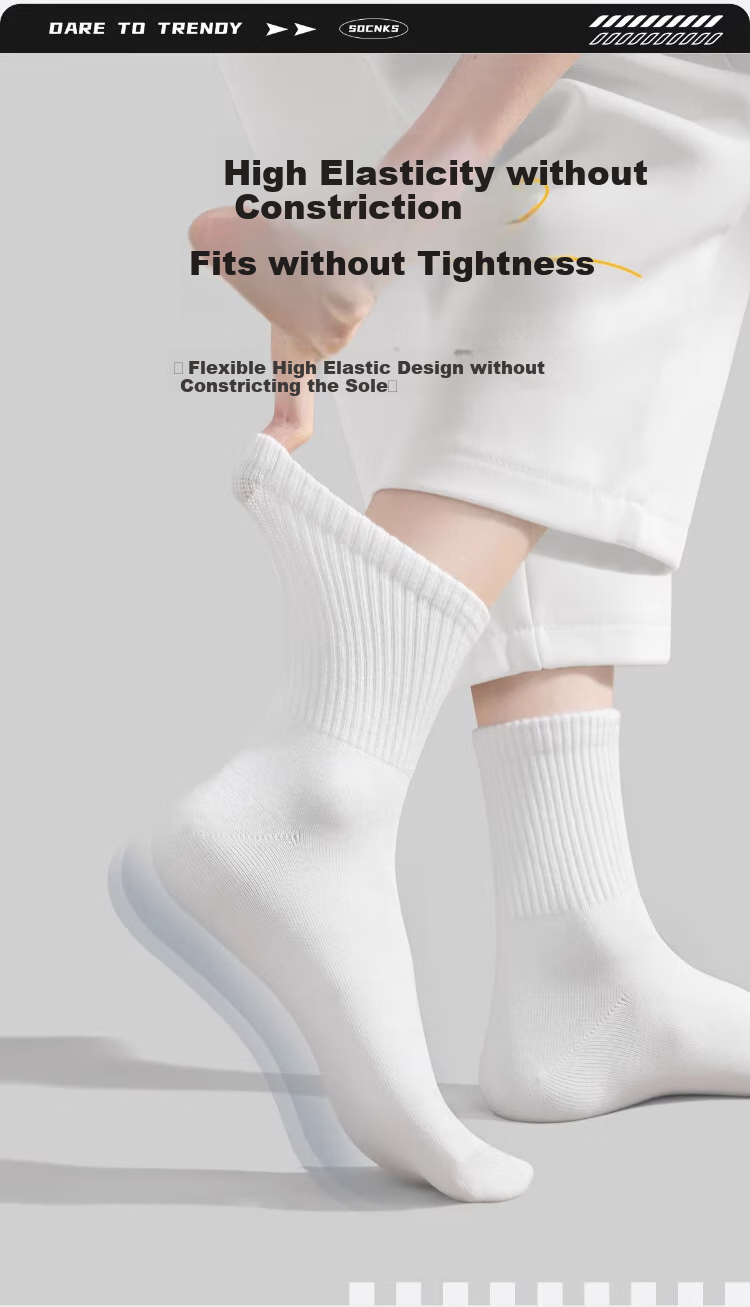 BADIGAO Disposable Socks for Men, Extra Large Size, Daily Wear, Summer Travel, Mid-Calf Length, No-Wash, Breathable, Odor-Resistant 7