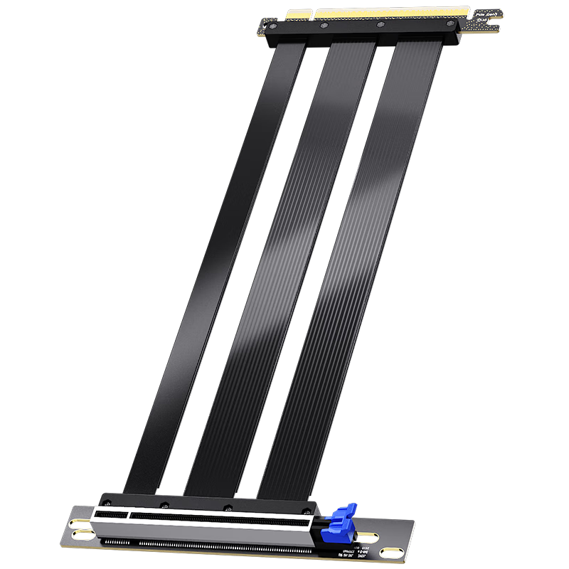 NVV PCIe 5.0 GPU Extension Cable X16 240mm Vertical 90-Degree Riser Card Adapter Cable PC Graphics Card Extension NZ-L50-X16-20