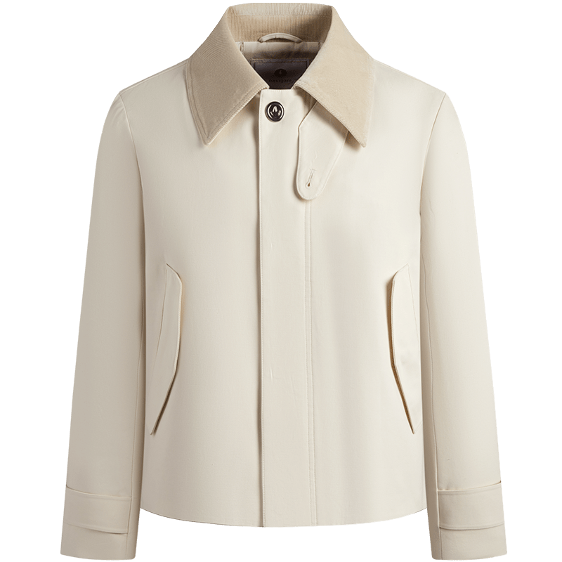 Navy Keller Italy Small Sailboat Women's Short Workwear Trench Coat Full Cotton Barn Style Jacket 2331505501 White L