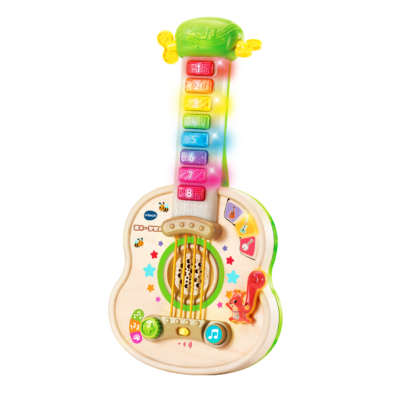Vtech Wooden Dream Guitar Musical Toy Early Education Baby First Birthday Gift for Boys and Girls