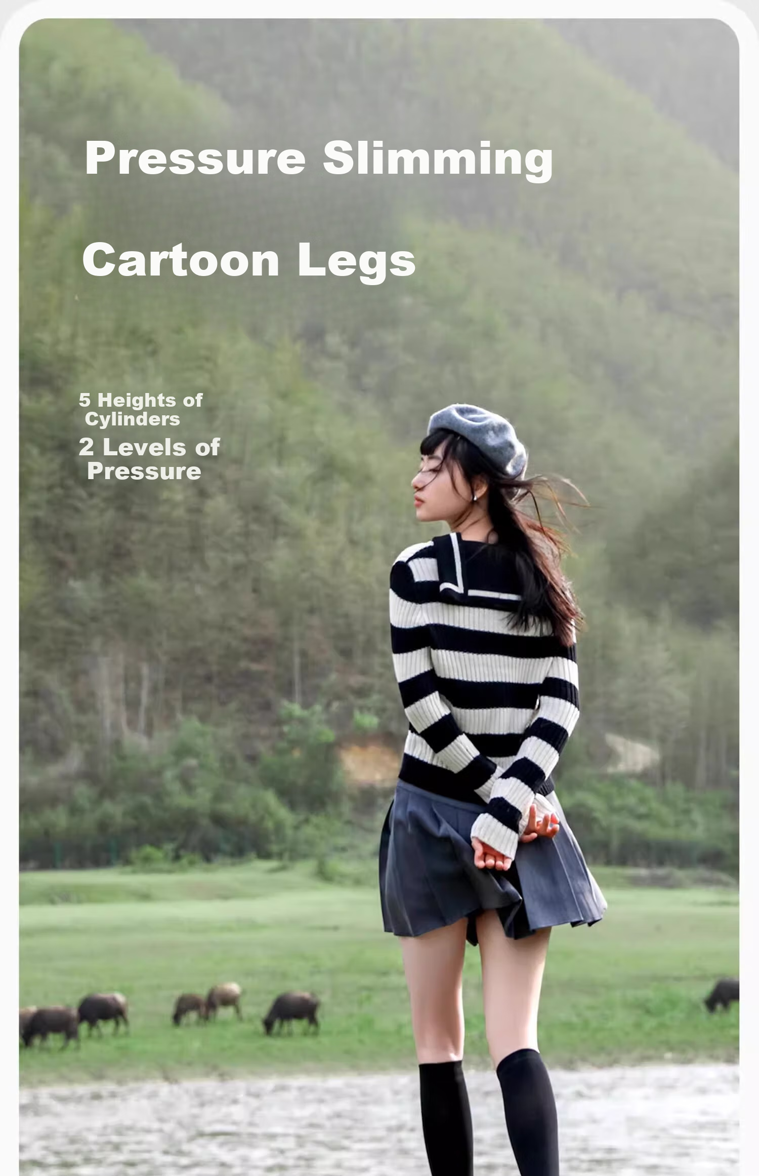 Shiwaji High-Pressure Calf Socks for Women, Spring And Summer Strong Compression JK Socks, Over-Knee Socks, Spring And Autumn Black Thigh-High Socks 1