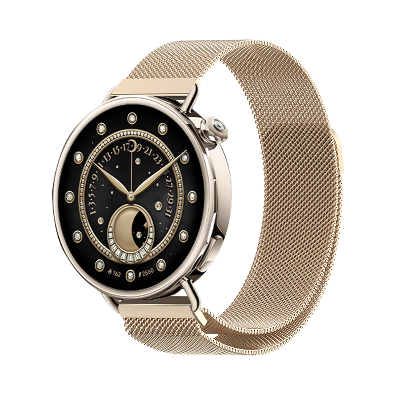 KMaxAI Compatible with Xiaomi Watch S4 41mm Milanese Loop Strap, Magnetic Metal Watch Band for Xiaomi Watch S4 Stainless Steel Braided Women's Summer Watch Chain, Champagne Gold