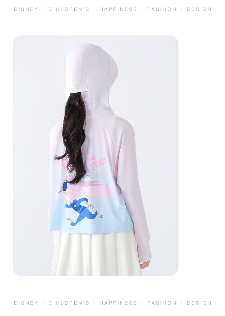 Disney Girls' Summer Ice Silk Sun Protection Jacket Children's UV Protection Coat PBZPY0024 Pink Blue 140 6