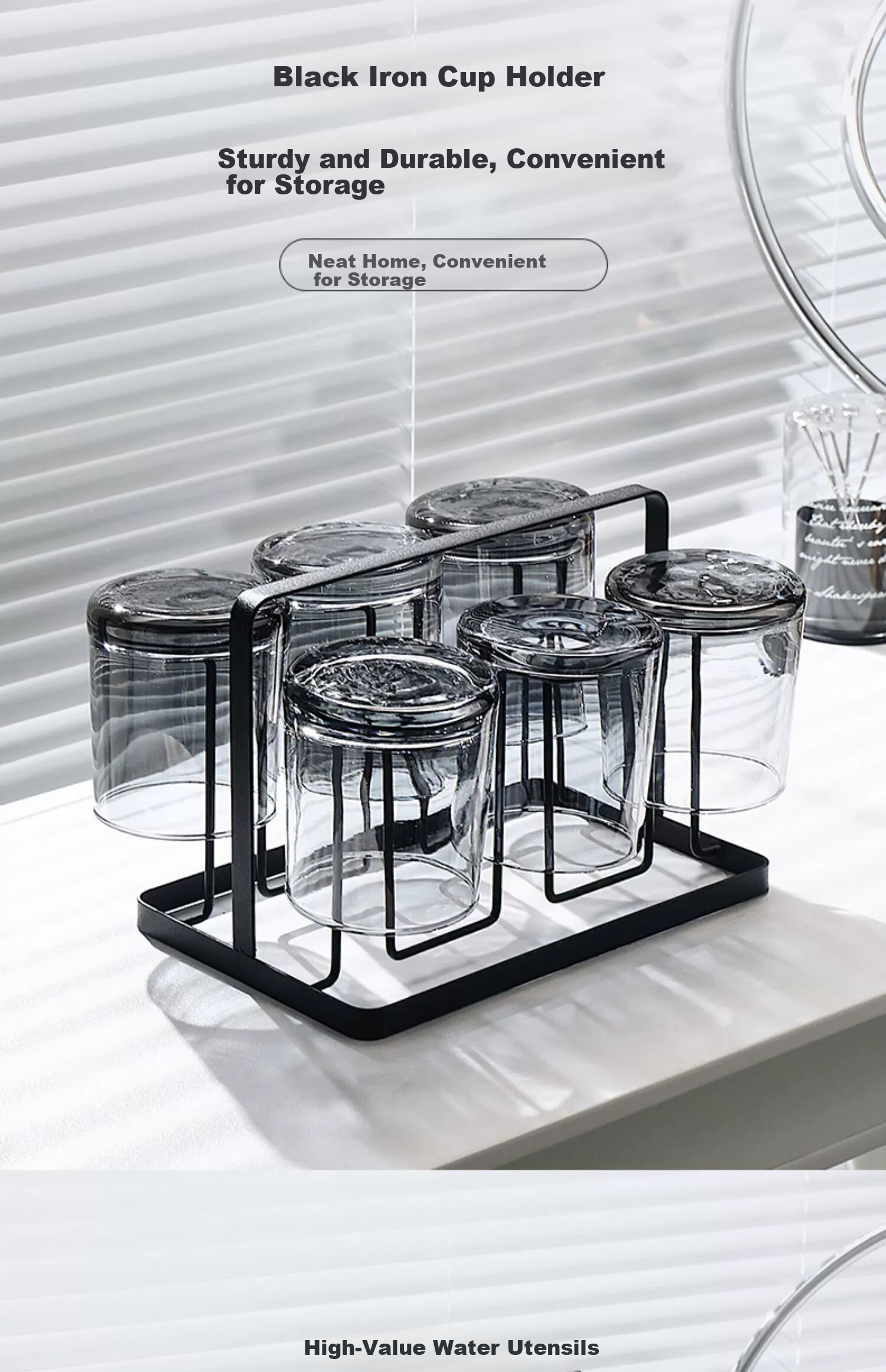CRISTALGLASS Heat-Resistant Glass Cup Set for Home Use, Drinking Cups for Water And Tea, Stylish And High-Quality Water Set for Guests 5