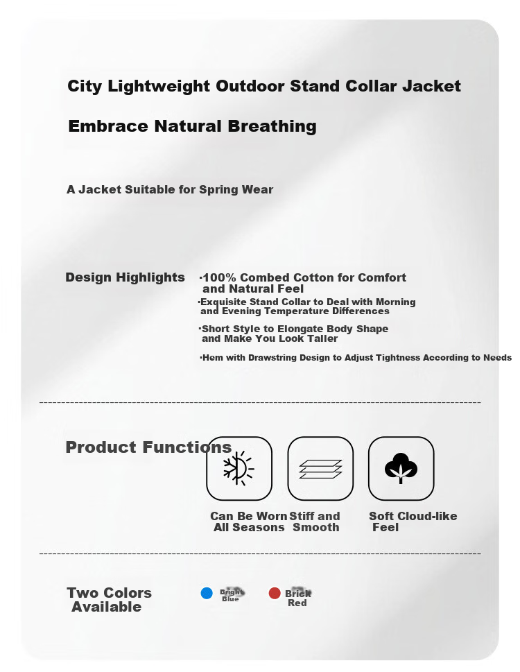 Dme [Yunduo Cotton] Spring And Autumn Lightweight Outdoor Zero Pressure Stand Collar Button-Up Concealing Short Jacket for Petite Wome 1