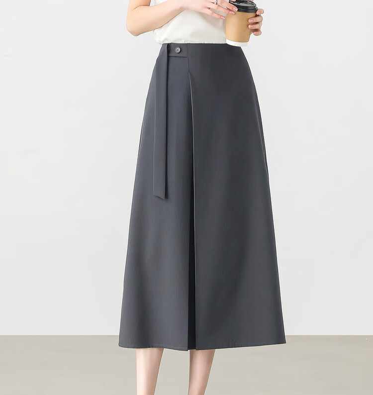 Sentubila Urban Commuter Skirt for Women, Summer Fashion A-Line High-Waisted Slimming Skirt, Apricot Color, XL Size 10