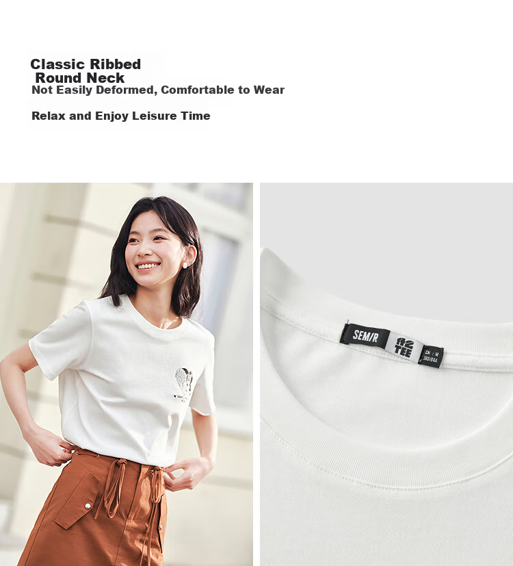 Semir [Mall Matching Style] Short Sleeve T-Shirt for Women, Dog Embroidery, Summer 2025 Loose Casual Clothing 101325100092 6