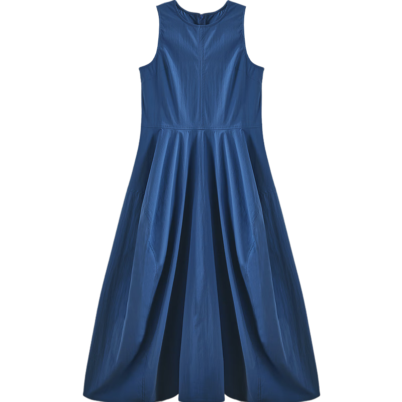 Dme [Yunyang Cotton Air Skirt] Summer Design Irregular Split Round Neck Sleeveless Elegant Women's Puff Skirt