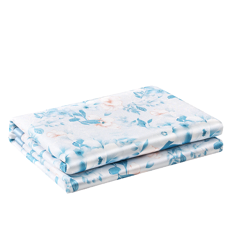 Fuanna Ice Silk Mat Washable Cooling Printed Double Folding Ice Silk Mat Three-Piece Set 1.5m×2m