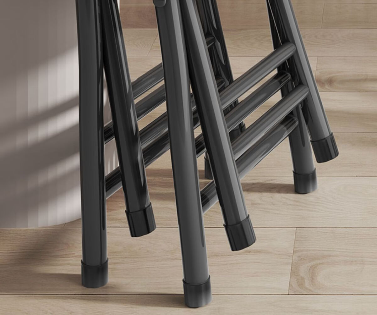Huayin Xuan Foldable Chair Home Soft Backrest Simple Desk Chair Dormitory Folding Stool Balcony Small Portable Round Stool 2
