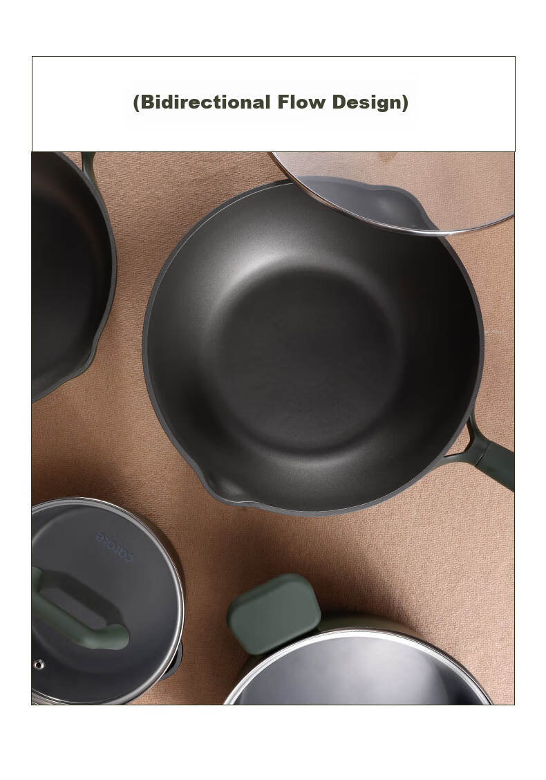CaROTE Non-Stick Frying Pan, Household Flat-Bottom Wok, Cooking Pan for Gas Stove And Induction Cooker, Non-Stick, 28cm 8