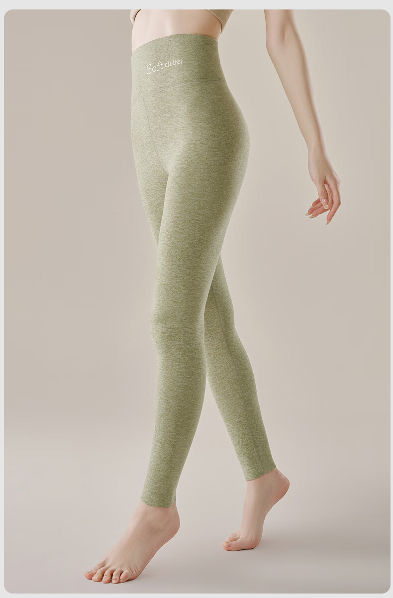 MiiOW High-Waist Thermal Pants for Women, Tummy Control and Hip Lift, Autumn and Winter Velvet Cashmere Silk Inner Wear, Cotton Wool Knit Leggings 4