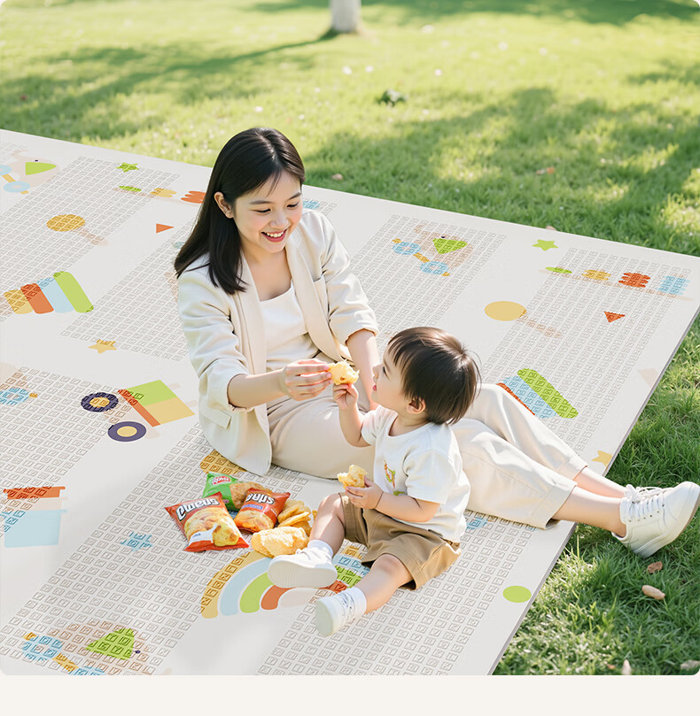 Babamama Crawling Mat, Baby Play Floor Mat, XPE Thickened Non-Slip, Foldable Living Room Anti-Fall Baby Crawling Pad, 180*150 7
