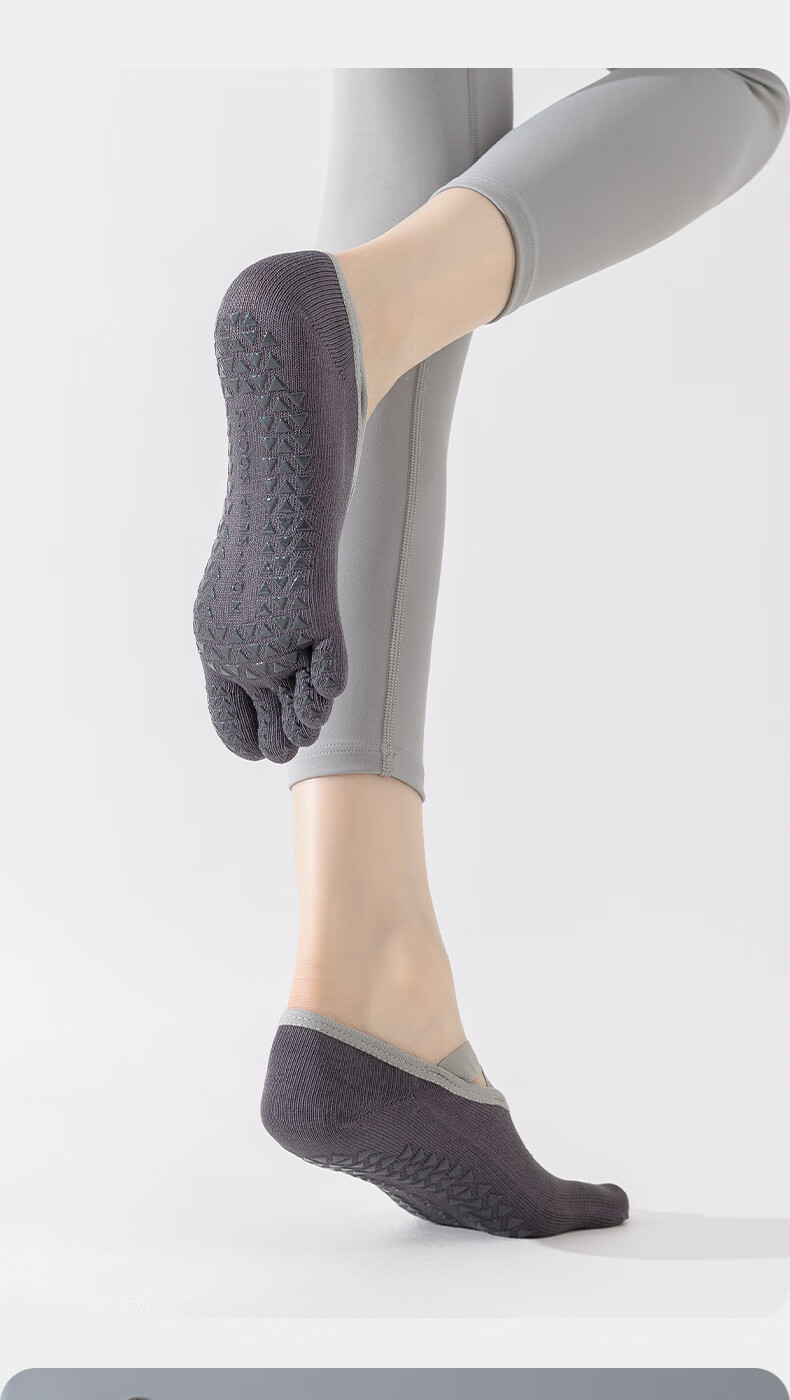 Free Style Five-Toe Yoga Socks for Women Summer Thin Professional Non-Slip Toe Separation Indoor Sports Pilates Dance No-Show Socks 5