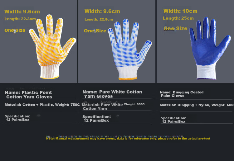 Ams Safety Gloves, Nylon Cord, Non-Slip, Wear-Resistant, Thickened, for Car Repair, Farm Work, Construction Site, Bricklaying, Labor Work, Protective Gear, White, 600N [Genuine Product], 60 Pairs 12