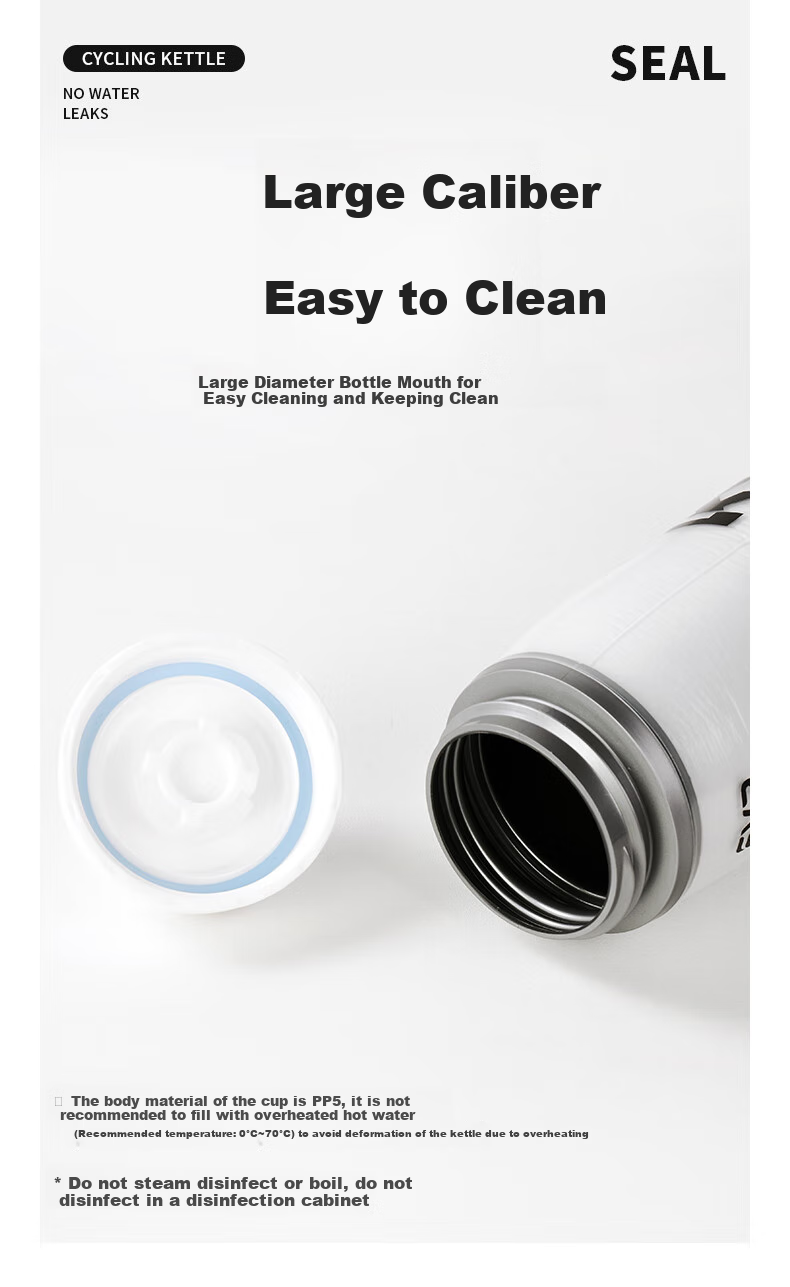 EVR Cycling Water Bottle, Cold-Keeping Cup with Squeeze Dispenser, Black And White, 620ML 9