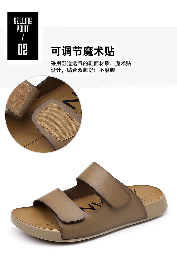 Aokang New Men's Birkenstock Sandals, Summer Slippers, Simple Slide Sandals, Soft-Soled Beach Shoes, Gray, Size 38 1