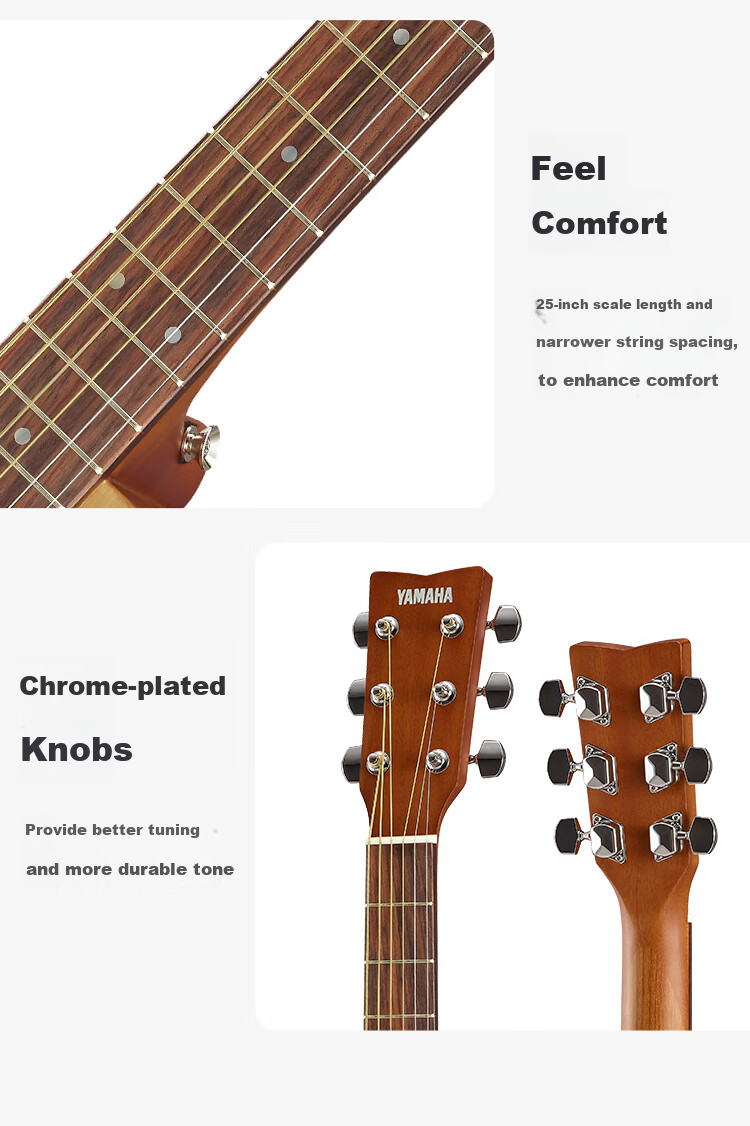 YAMAHA FS400CNS Acoustic Spruce Beginner Entry-Level Folk Cutaway Guitar, 40-Inch Natural Wood Color Matte Finish 9