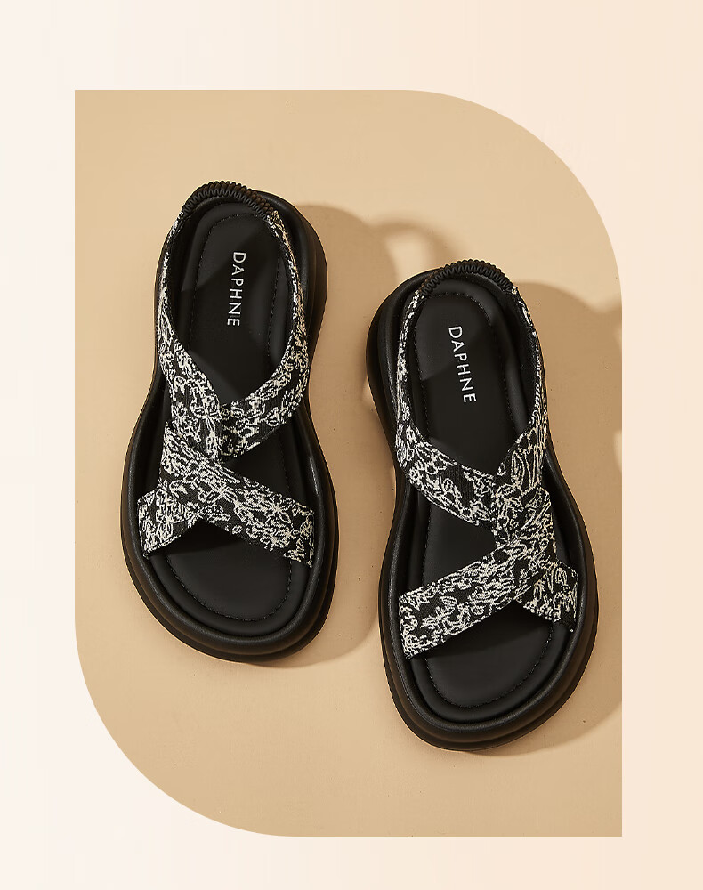 DAPHNE Women's Guofeng Roman Sandals Spring 2026 New Thick-Soled Sporty Beach Shoes with Skirt Matching 16