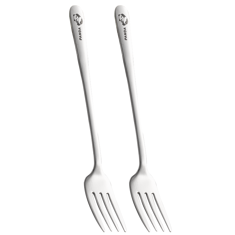 Guangyi 316L Stainless Steel Forks, Dessert Forks, Fruit Forks, Salad And Noodle Forks, Tableware, Panda Design, Set of 2, GY1441