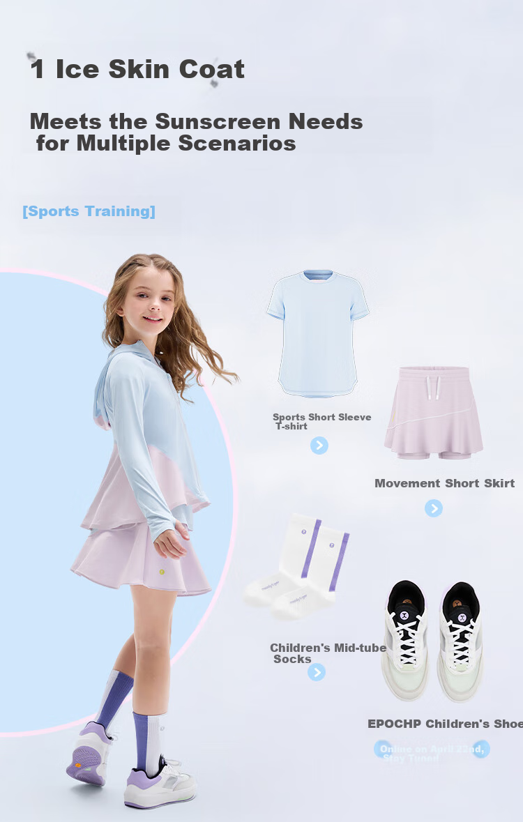 Moodytiger Children's Ice Silk Shirt, Summer Boys' Sun Protection Clothing, Cool Breathable Thin Style, Girls' Sun Protection Shirt, Color-Block Mosquito-Proof Skin Coat 22