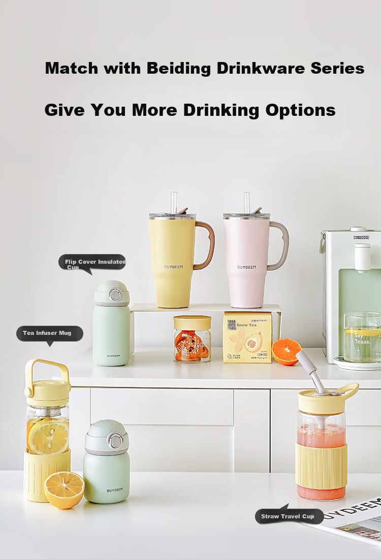 Buydeem Jumbo Straw Cup Large Capacity Ice Tumbler Stainless Steel Insulated Cup for Students and Car Use 9