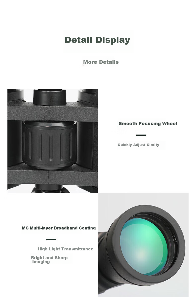 Leaysoo Knife Edge 20X50 High Magnification High Definition Large Eyepiece Binoculars for Low Light Night Vision, Concert And Outdoor Use 16