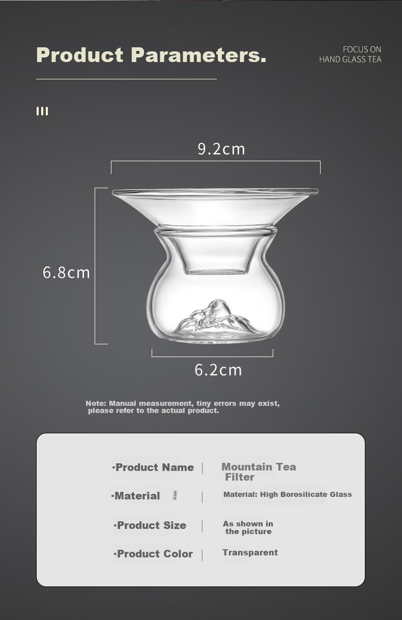 YIJUKE Glass Tea Strainer with Creative Tea Filter Mesh, Tea Infuser Funnel, Tea Accessory, Tea Filter 7