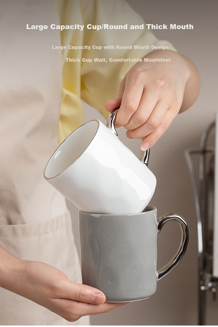 Banwu Life Ceramic Mug with Lid and Spoon High-Quality Office Tea Cup Cute Milk Cup for Women 7