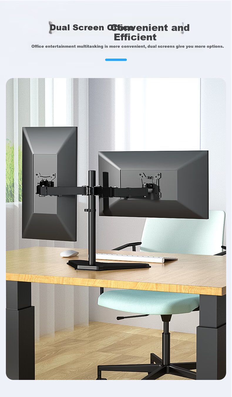 ECOLA Monitor Computer Stand, Height-Increasing Stand, Mechanical Arm Bracket, Spiral Lifting Mechanism, Spring Display Screen Support FT52BK 9