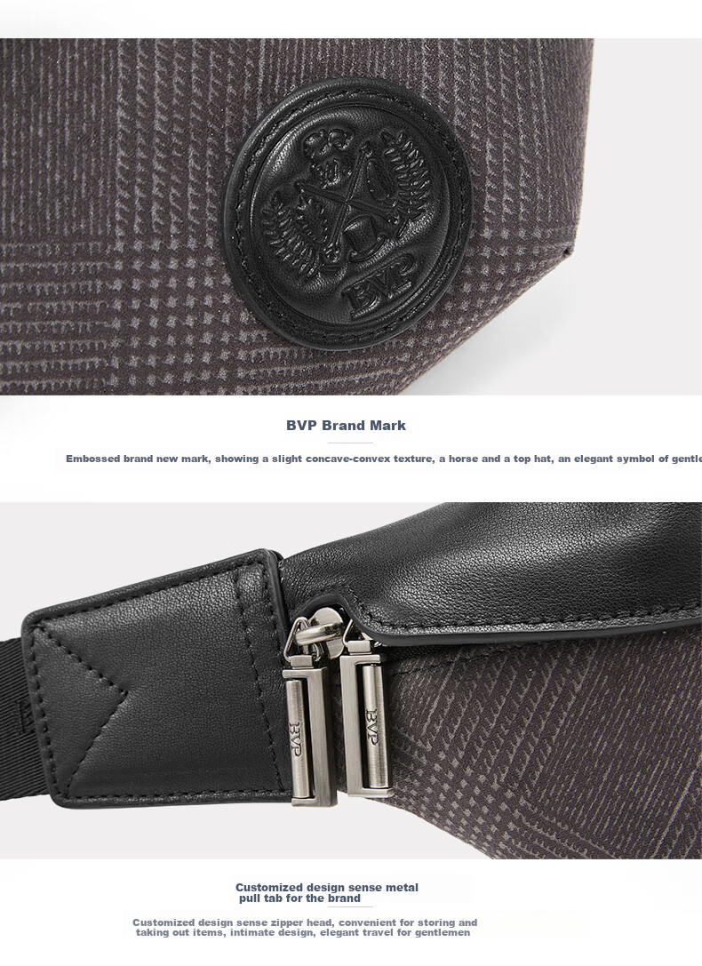 BVP Casual Cowhide Chest Bag, New Fashion Shoulder Bag for Men, Crossbody Bag, Travel Small Backpack, Birthday Gift 13