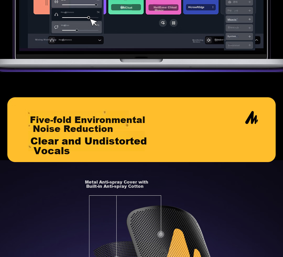 Maono Dynamic Microphone, Professional Live Streaming And Recording Speaker, Gaming Noise Reduction Computer Microphone, Host Voiceover Microphone, Built-In Sound Card, Shanke (PD300) Cantilever Model 19
