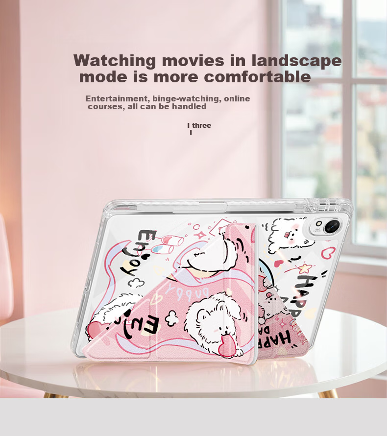 Qiaojiejie Huawei MatePad 11.5s Case for 2025/2024 Models, 11.5-Inch with Pencil Holder, Y-Shaped Soft Light Version, Flexible Design, Anti-Bending, Cute Cartoon Style, Horizontal And Vertical Folding Options Available 1
