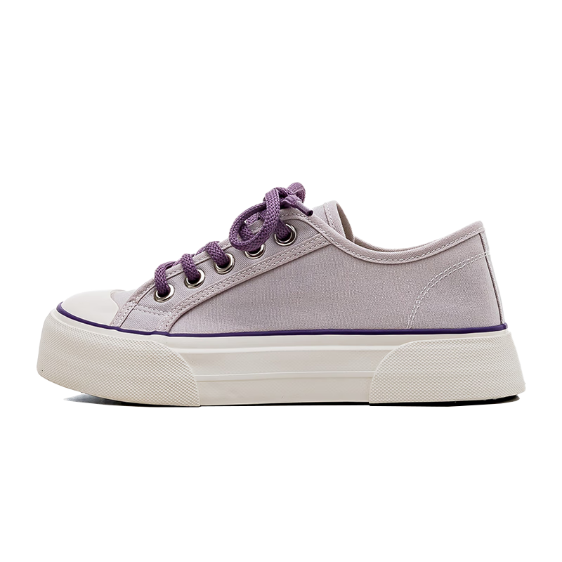 Huili Women's Casual Versatile Canvas Shoes, Breathable Mango-Style Sneakers WXYF846BR, Light Purple, Size 35