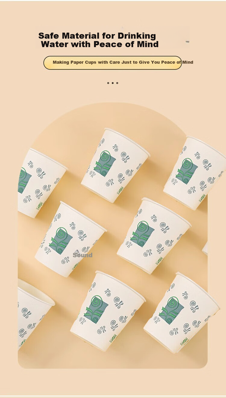 Jieribang Disposable Cups, 235ml*100 Pieces, Eco-Friendly Thickened Anti-Scalding Water Cups, for Home Office Business Picnic Paper Cups 1