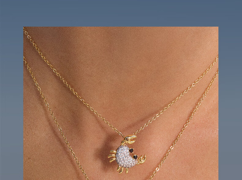 HEFANG Jewelry Heart-Shaped Crab Collar Necklace, Birthday Gift [520 Valentine's Day Gift], for Girlfriend 2