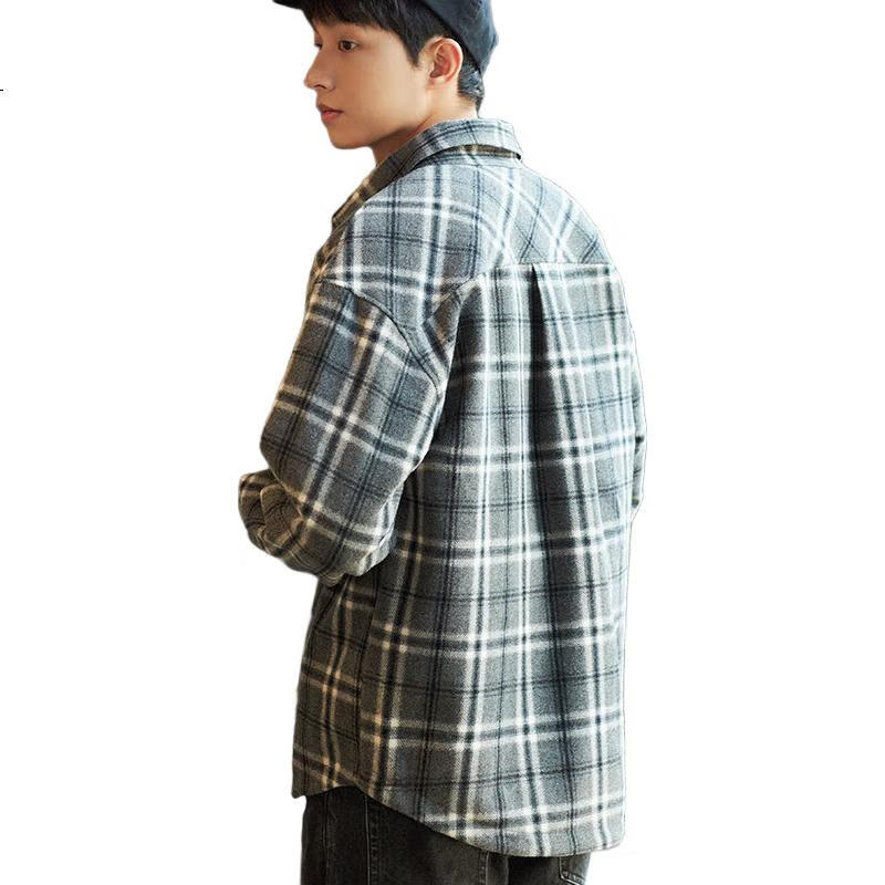 TonLion 2023 Wool Coat for Men, Plaid Lapel Casual Jacket, Graphite Gray, XXL