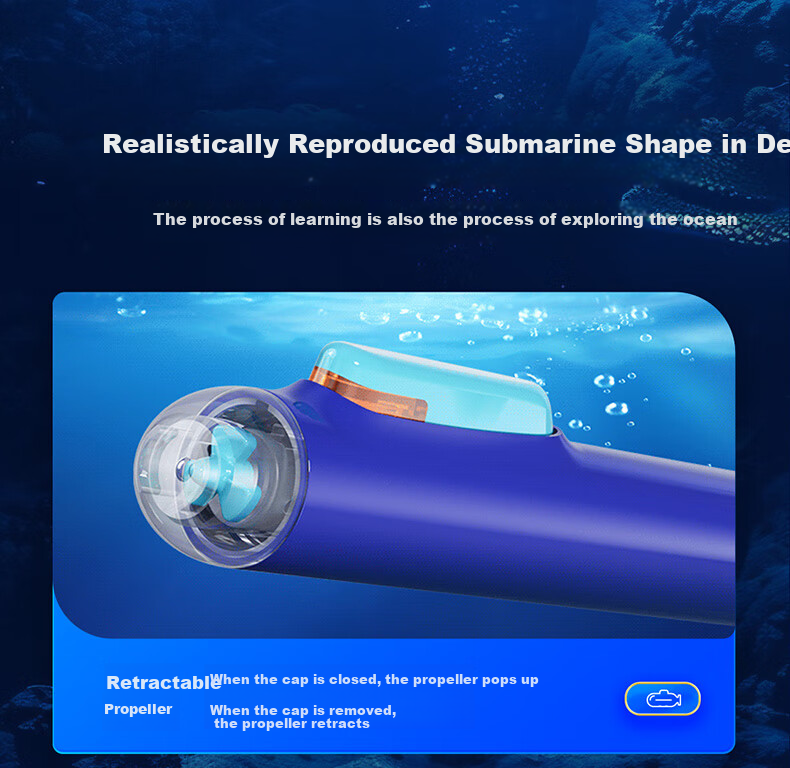 Dianshi Deep Sea Capsule Submarine Fountain Pen EF Fine Nib for Primary School Students' Handwriting Practice, Third Grade Back-To Season, Black Barrel, No Spill Ink, 4 Ink Cartridges, Erasable Blue Ink, Specialized for Calligraphy Practice, Teacher's Day Gift 6