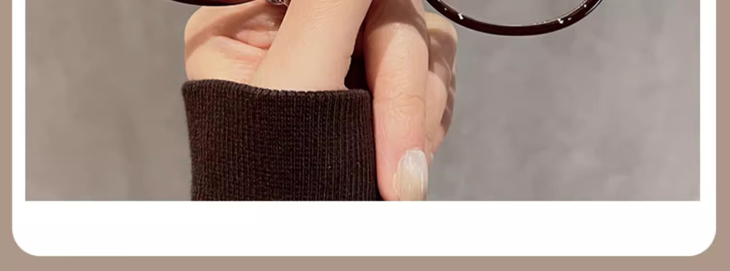Murata Inao Anti-Blue Light Glasses Ultra-Light Myopia Glasses for Women Cold Tea Natural Look Large Frame Slim Face Ice American Style 100 Degree 3