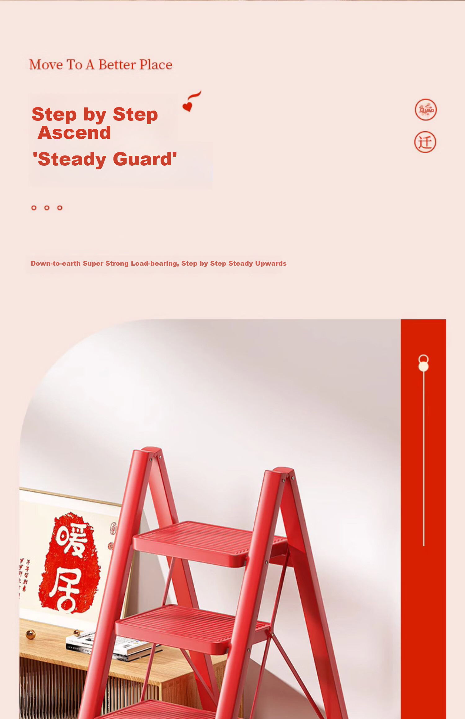 SHULIANG Ladder, Foldable Thickened A-Frame Ladder, Indoor Small Ladder Stool, Housewarming Step-By Ladder, Home Use Ladder 6