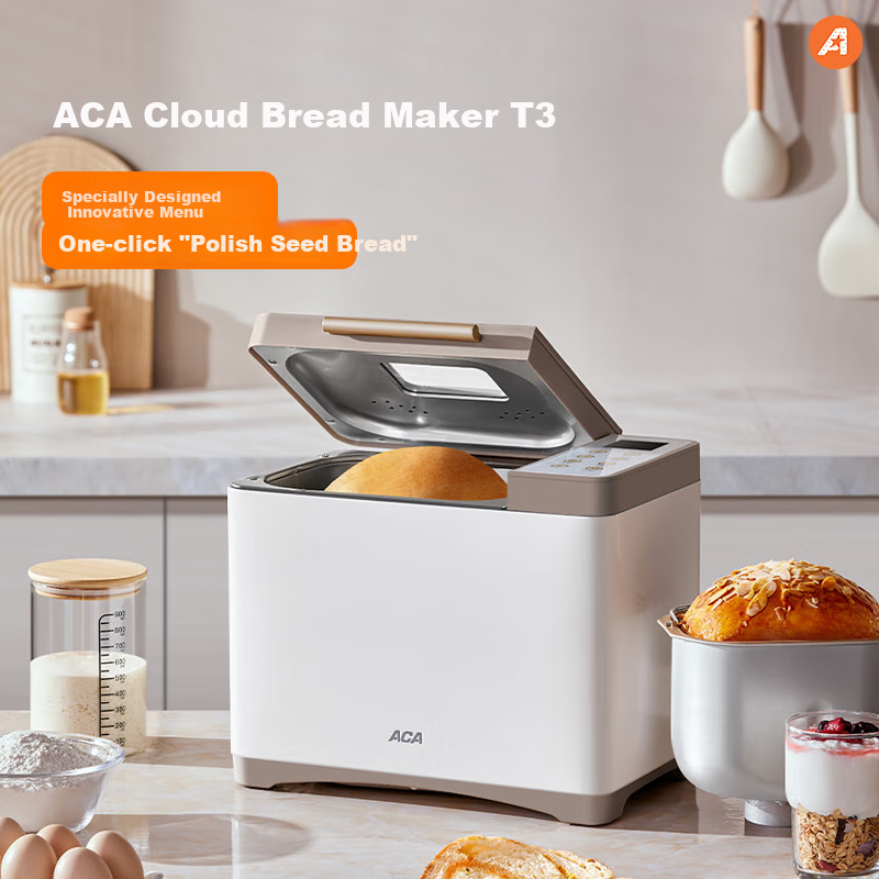 ACA Home Multi-Function Fully Automatic Bread Maker, Large Capacity, High Power, Programmable, Dough Kneader And Mixer, Toast Machine, Sandwich Breakfast Maker T3