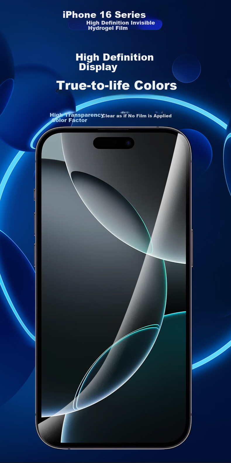 Smorss [2-Pack + Tool] IPhone 16/15 Screen Protector, IPhone 16/15 Full Adhesive High-Definition Hydrogel Film, Non-Tempered Glass, Highly Transparent, Shockproof, Anti-Fingerprint, Ultra-Thin Front Protective Film 3
