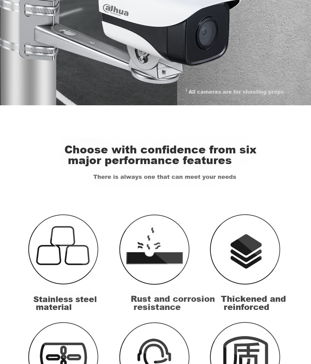 COMPCCTV 304 Stainless Steel Surveillance Bracket, Wall-Mounted Camera Mount, Explosion-Proof Thickened Universal Corner Bracket, Installation Duck-Bill Bracket for Outdoor Use 2