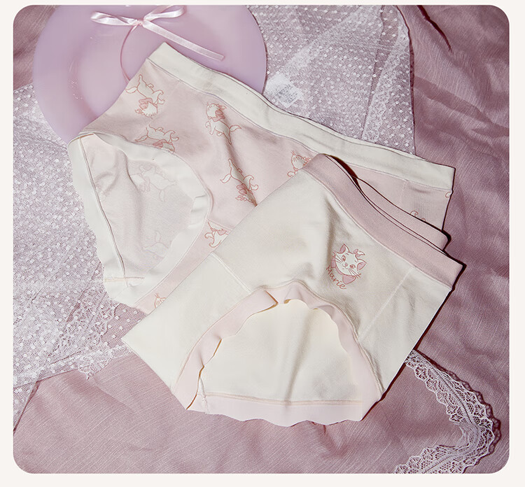 Gukoo Modal Women's Underwear Spring Summer Marie Cat Collaboration New Pure Cotton Crotch Ladies Underwear Set L 19