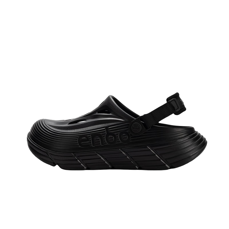 ENBO Sandals, Couple's Hole Shoes, Breathable Non-Slip Closed-Toe Slippers, Versatile Outdoor Casual Beach Shoes, Meteorite Black, Size 43